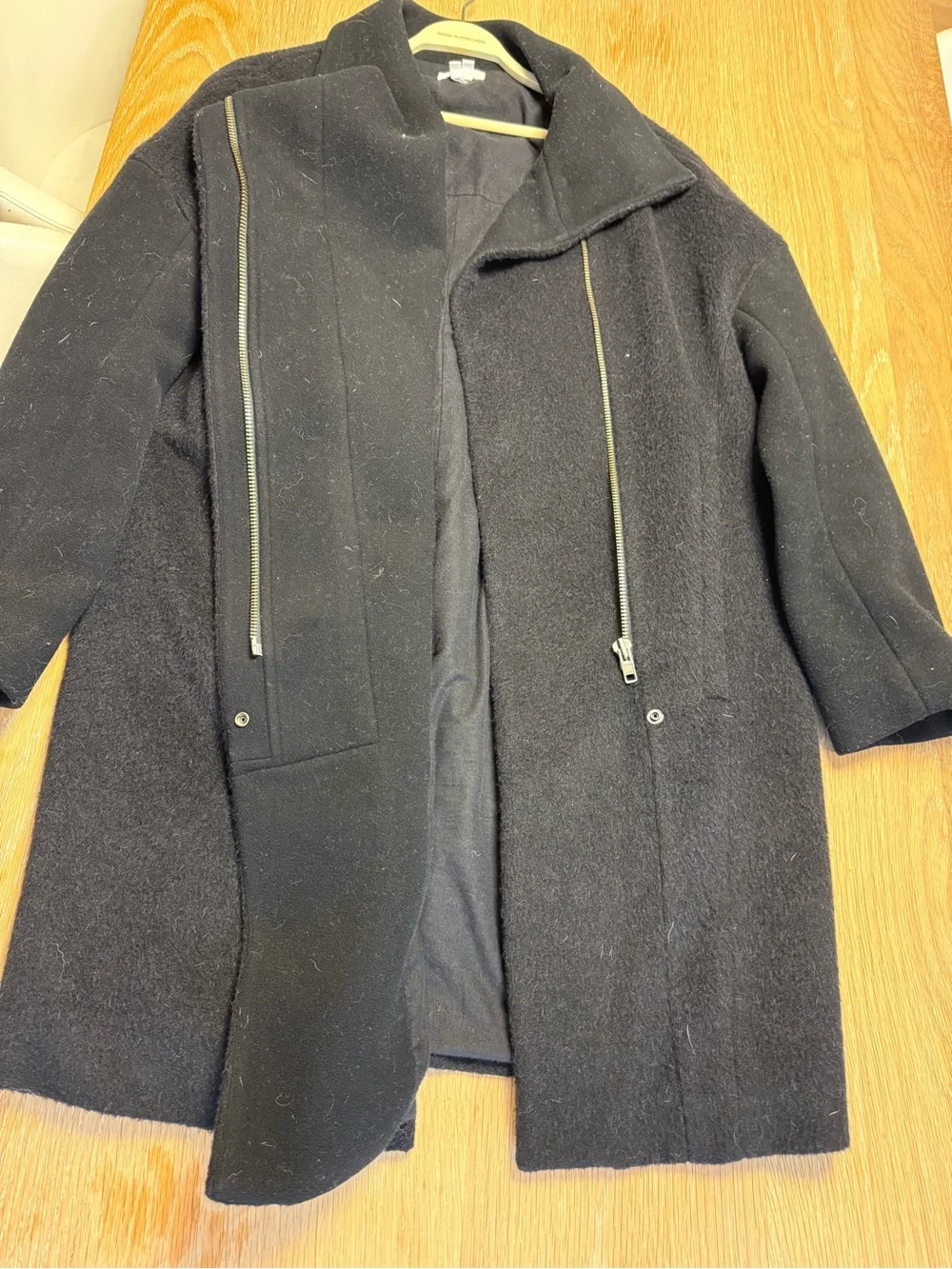 Helmut Lang Women’s Black Wool Blend Oversized Coat